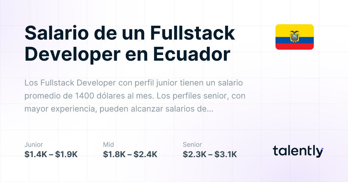 Cuánto gana un Fullstack Developer en Ecuador | Talently